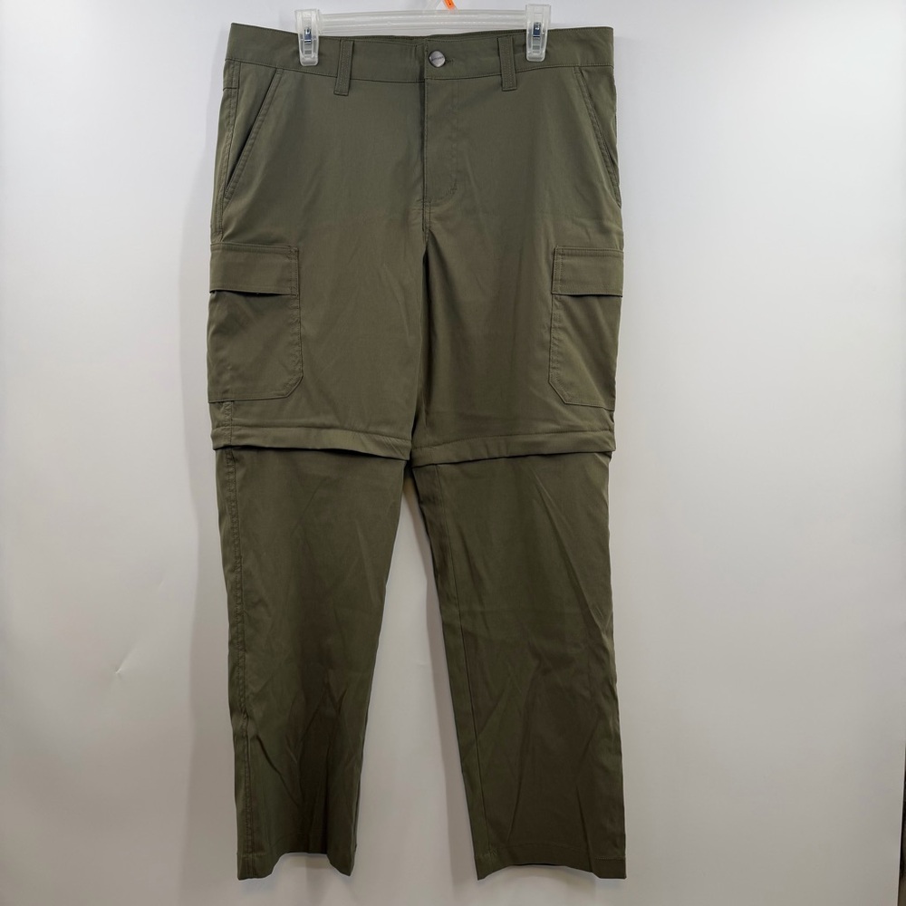Spyder Convertible Hiking Pants Mens 34x30 Olive Cargo Zip Off Stretch